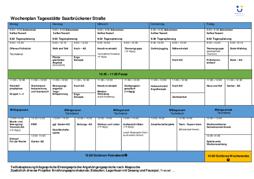 Wochenplan 2025